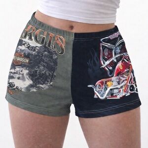 Reworked vintage t shirts biker shorts